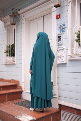 AFGAN ÇARŞAF PETROL - 5004 - Kadeem Giyim (1)