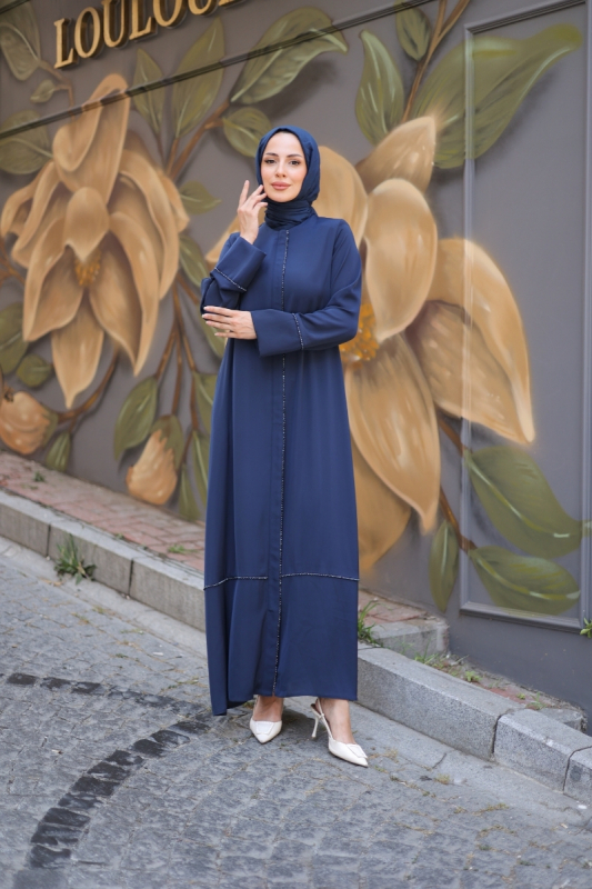 Alin Taşlı Ferace Lacivert - 1005 - 1