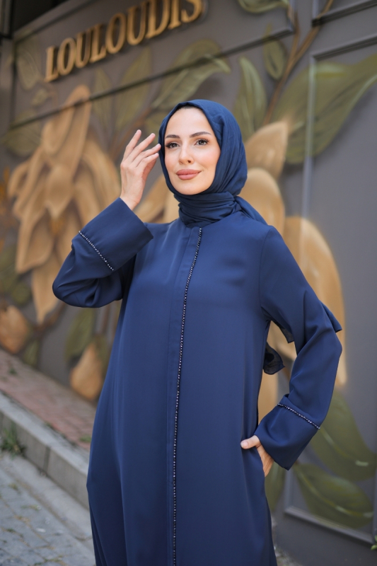 Alin Taşlı Ferace Lacivert - 1005 - 4