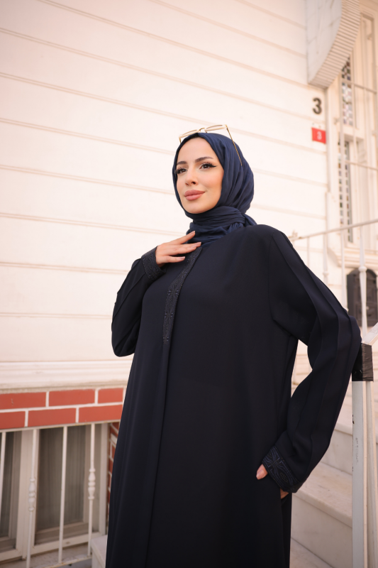 Anne Taşlı Nakışlı-Lacivert - 9005 - 2