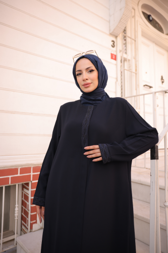 Anne Taşlı Nakışlı-Lacivert - 9005 - 9