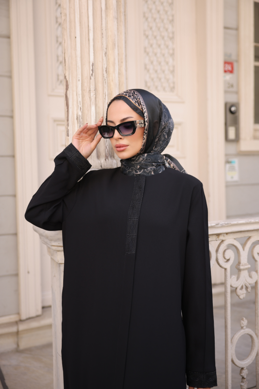 Anne Taşlı Nakışlı Siyah - 9005 - 3