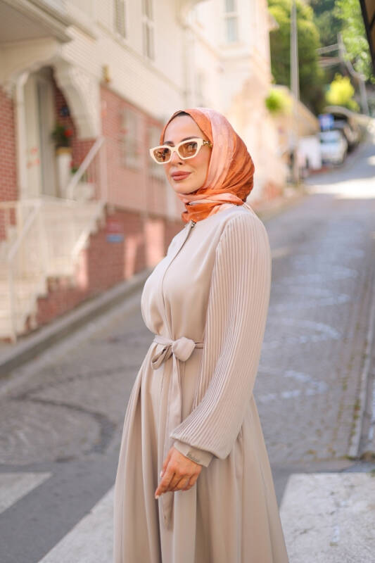 Aslım Abaya Bej - 9034 - 2