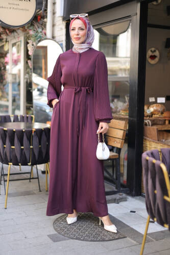 Aslım Abaya Bordo - 9034 