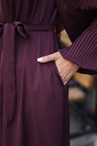 Aslım Abaya Bordo - 9034 - 4
