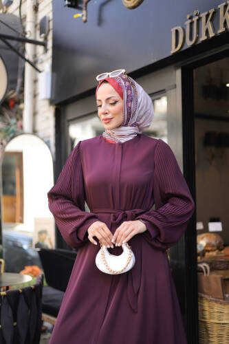 Aslım Abaya Bordo - 9034 - 7