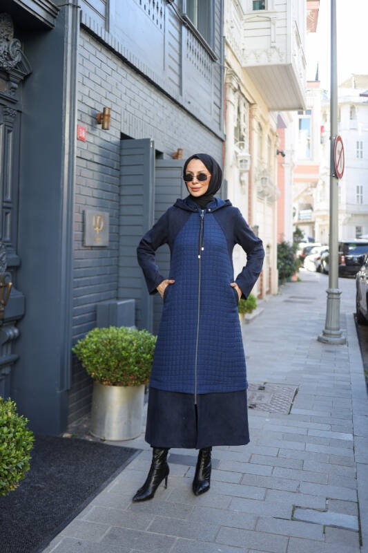 Asmin Kapitone Süet Kap Lacivert – 422539 - 1