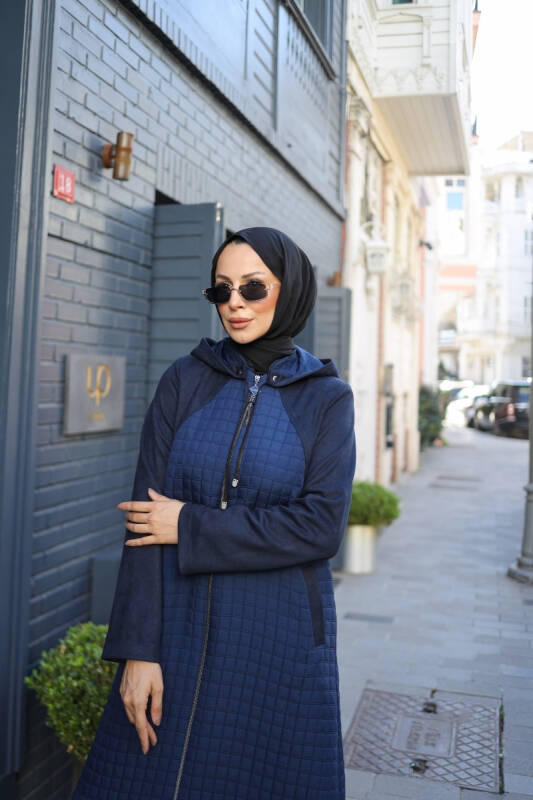 Asmin Kapitone Süet Kap Lacivert – 422539 - 2