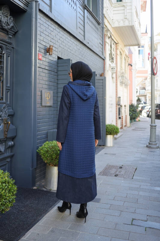 Asmin Kapitone Süet Kap Lacivert – 422539 - 3