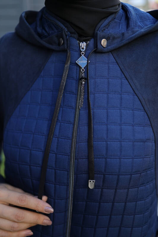 Asmin Kapitone Süet Kap Lacivert – 422539 - 5