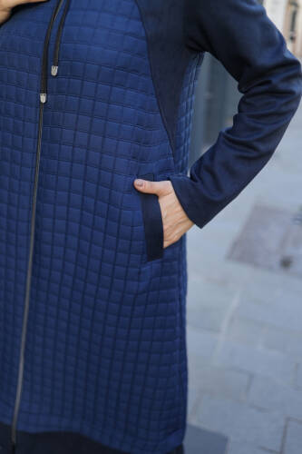 Asmin Kapitone Süet Kap Lacivert – 422539 - 6