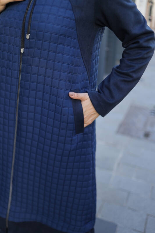 Asmin Kapitone Süet Kap Lacivert – 422539 - 6