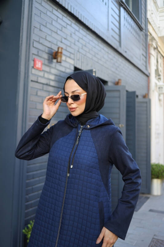 Asmin Kapitone Süet Kap Lacivert – 422539 - 7