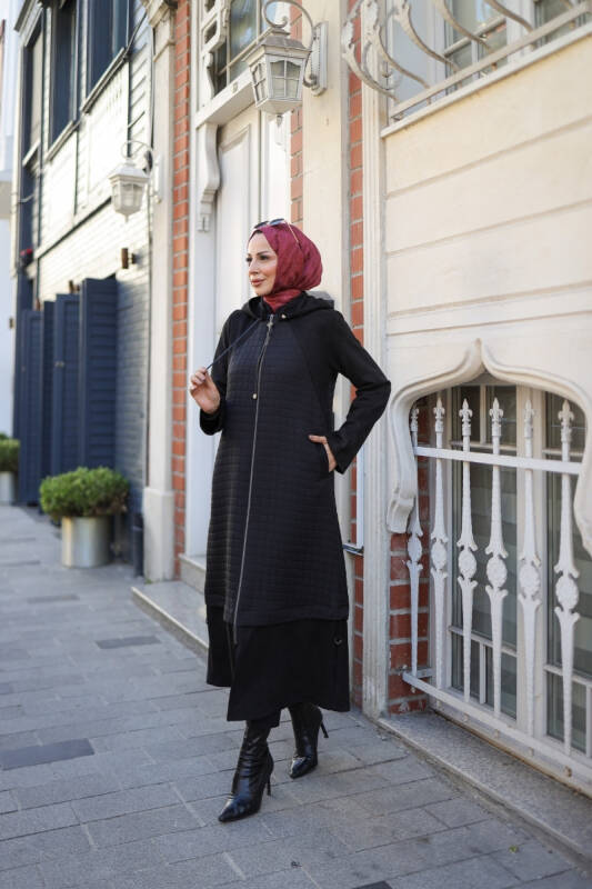 Asmin Kapitone Süet Kap Siyah – 422539 - 6