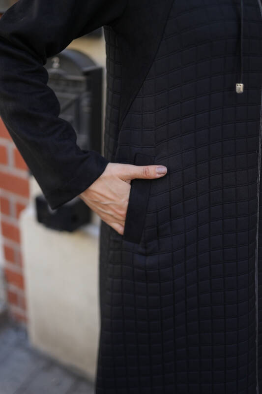 Asmin Kapitone Süet Kap Siyah – 422539 - 7