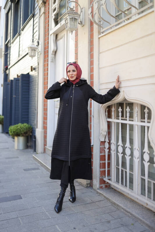 Asmin Kapitone Süet Kap Siyah – 422539 - 8