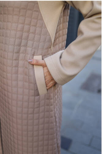 Asmin Kapitone Süet Kap Vizon – 422539 - 3