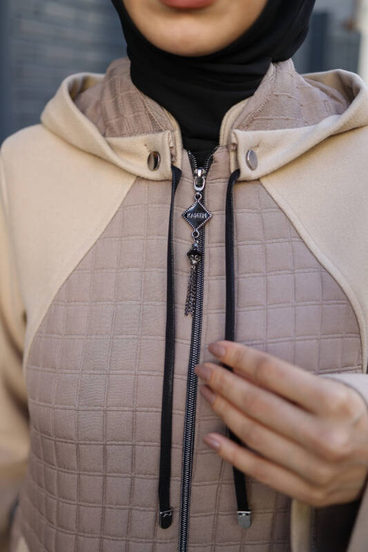 Asmin Kapitone Süet Kap Vizon – 422539 - 4