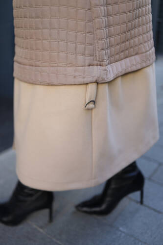 Asmin Kapitone Süet Kap Vizon – 422539 - 5