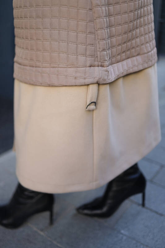 Asmin Kapitone Süet Kap Vizon – 422539 - 5