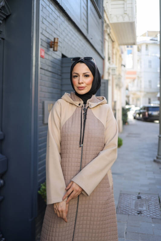 Asmin Kapitone Süet Kap Vizon – 422539 - 6