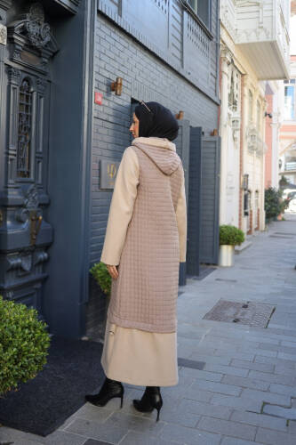 Asmin Kapitone Süet Kap Vizon – 422539 - 7