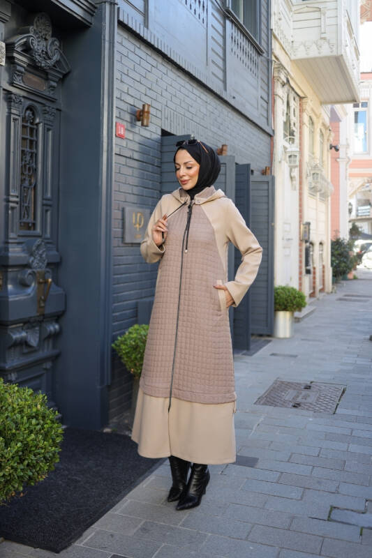 Asmin Kapitone Süet Kap Vizon – 422539 - 8