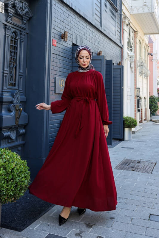BAHAR ELBİSE & Bordo - 2408 - 5