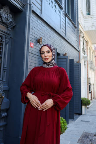 BAHAR ELBİSE & Bordo - 2408 - 8