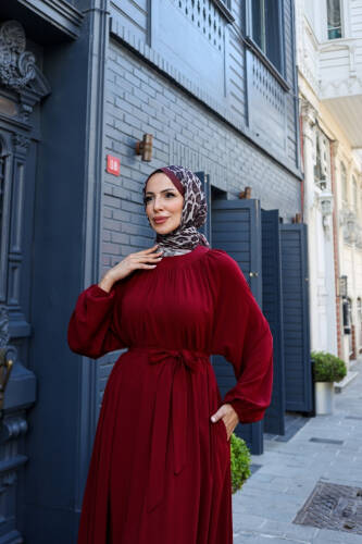 BAHAR ELBİSE & Bordo - 2408 - 9