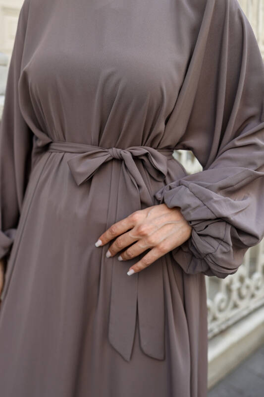 Balon kol lastikli standart elbise Vizon - 9021 - 4