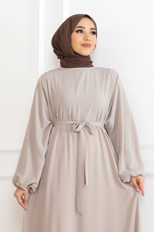 Balon kol standart elbise Taş - 9021 - 3