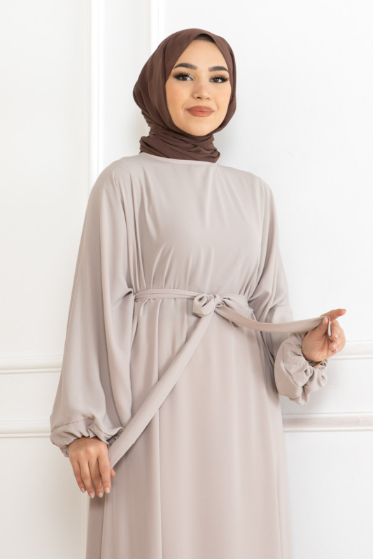 Balon kol standart elbise Taş - 9021 - 5