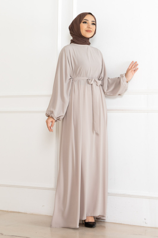 Balon kol standart elbise Taş - 9021 - 7