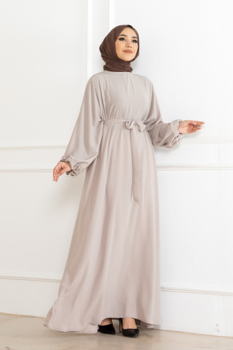 Balon kol standart elbise Taş - 9021 - 8