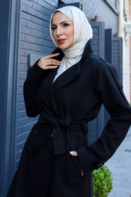 Belis Kaşe Kaban Siyah - 5801 - 15