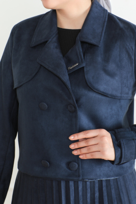 CEKETLİ SÜET TAKIM & Lacivert- 3010 - Kadeem Giyim (1)