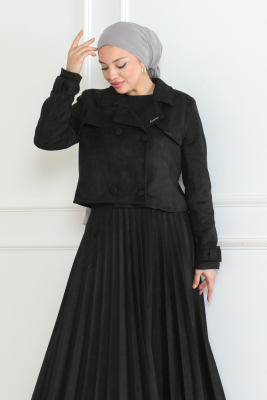 CEKETLİ SÜET TAKIM & Siyah- 3010 - Kadeem Giyim (1)