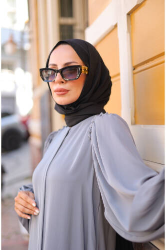 EL-NAZ ABAYA Gri - 1007 - Kadeem Giyim (1)