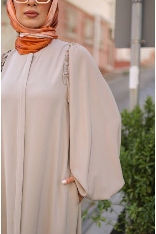 EL-NAZ ABAYA Bej - 1007 - 4