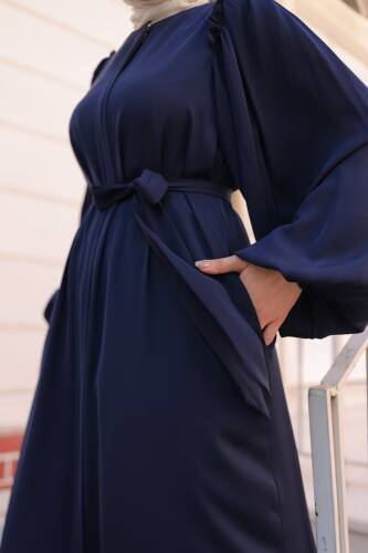EL-NAZ ABAYA Lacivert - 1007 - 2