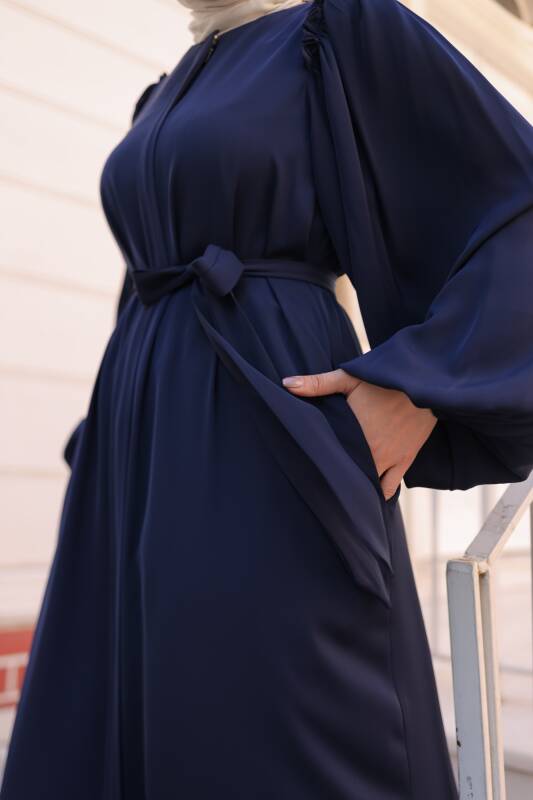 EL-NAZ ABAYA Lacivert - 1007 - 2