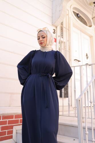 EL-NAZ ABAYA Lacivert - 1007 - 3