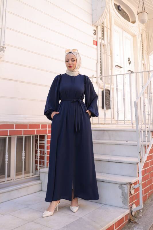 EL-NAZ ABAYA Lacivert - 1007 - 8