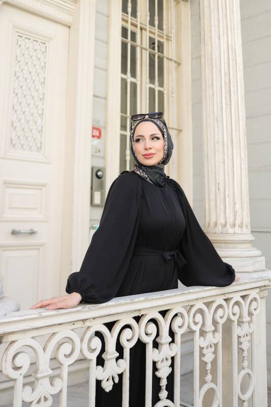 EL-NAZ ABAYA Siyah - 1007 - 4