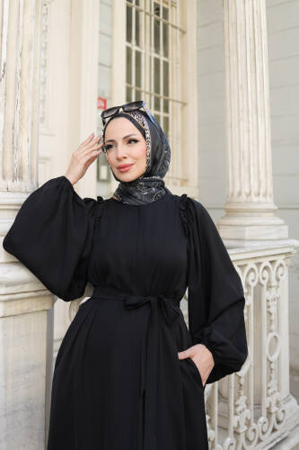 EL-NAZ ABAYA Siyah - 1007 - 5