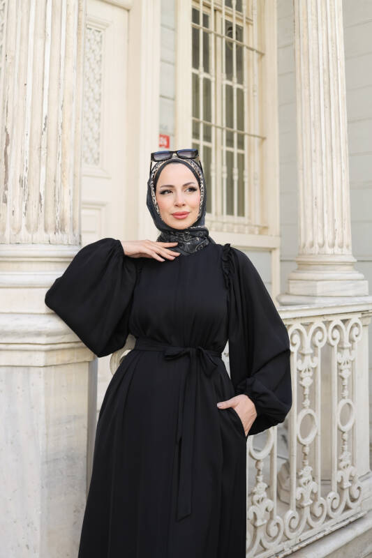 EL-NAZ ABAYA Siyah - 1007 - 6