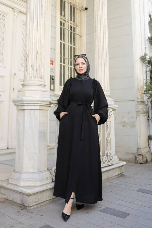 EL-NAZ ABAYA Siyah - 1007 - 8