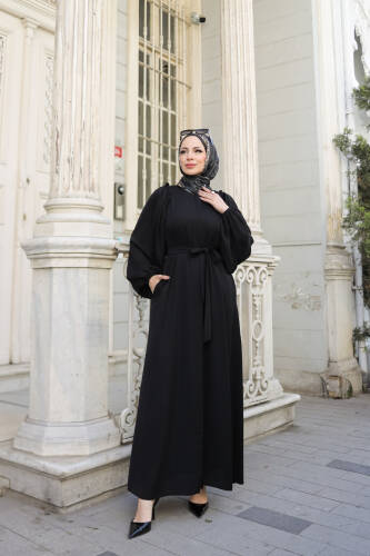 EL-NAZ ABAYA Siyah - 1007 - 1