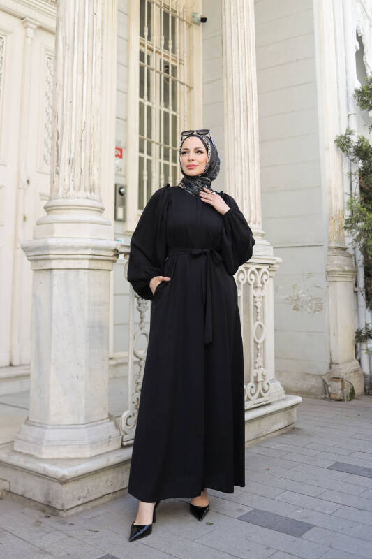 EL-NAZ ABAYA Siyah - 1007 - 1